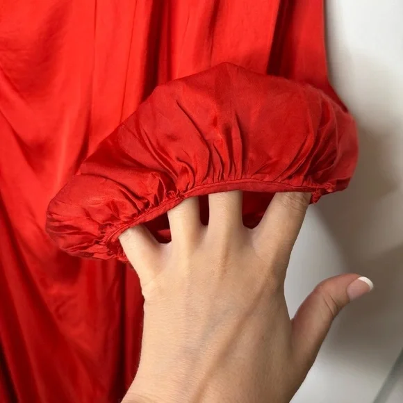 FARM Rio Red One-Shoulder Maxi Cutout Dress Long Sleeve - Small - Picture 9 of 16